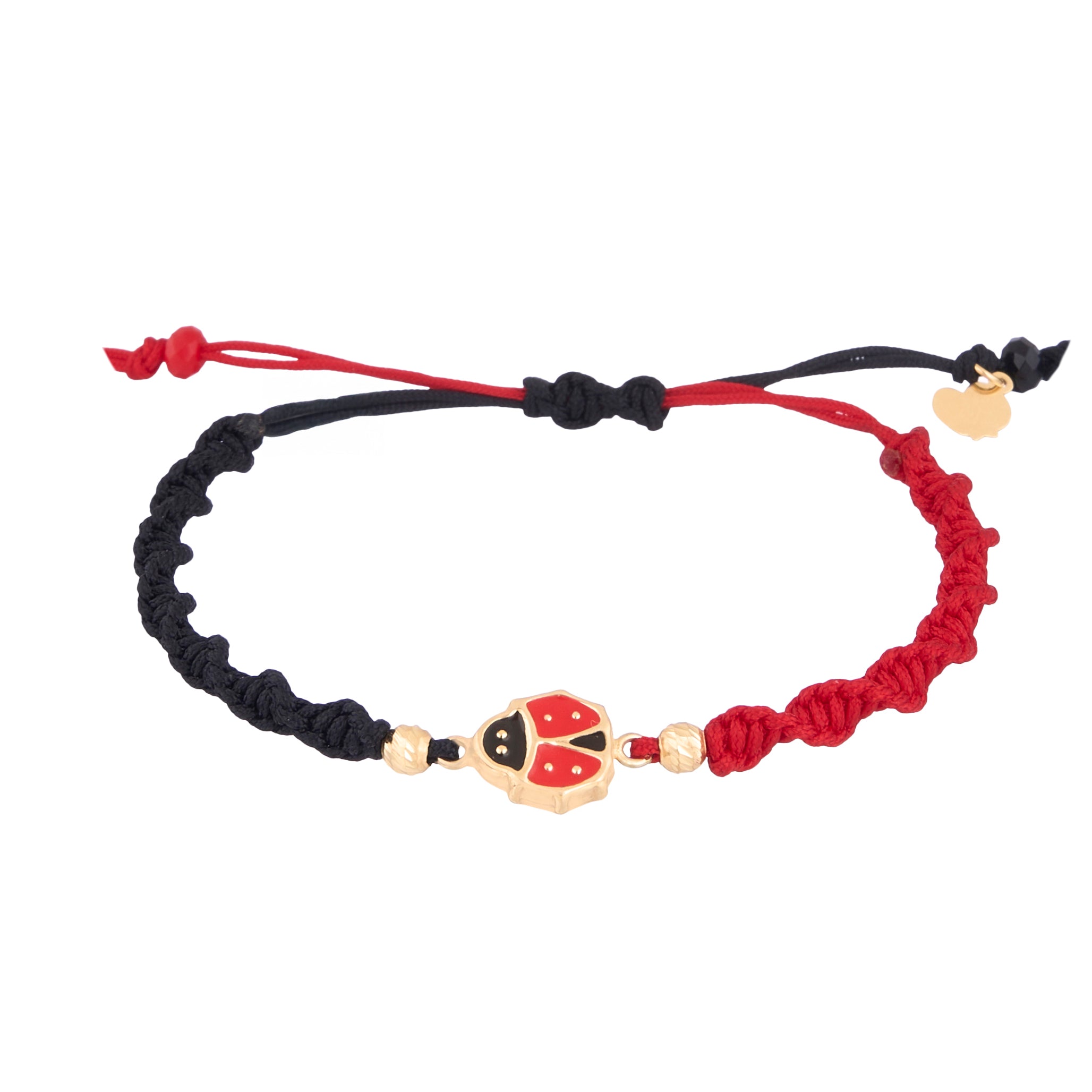 18K Gold LadyBug Braided Children's Bracelet