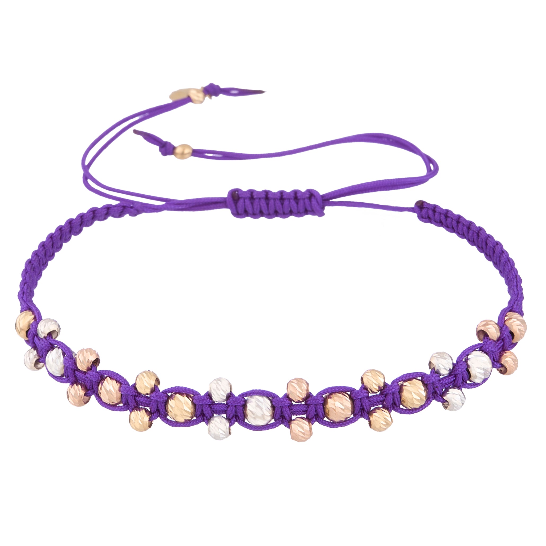 18K Gold Purple Unity Braided Bracelet