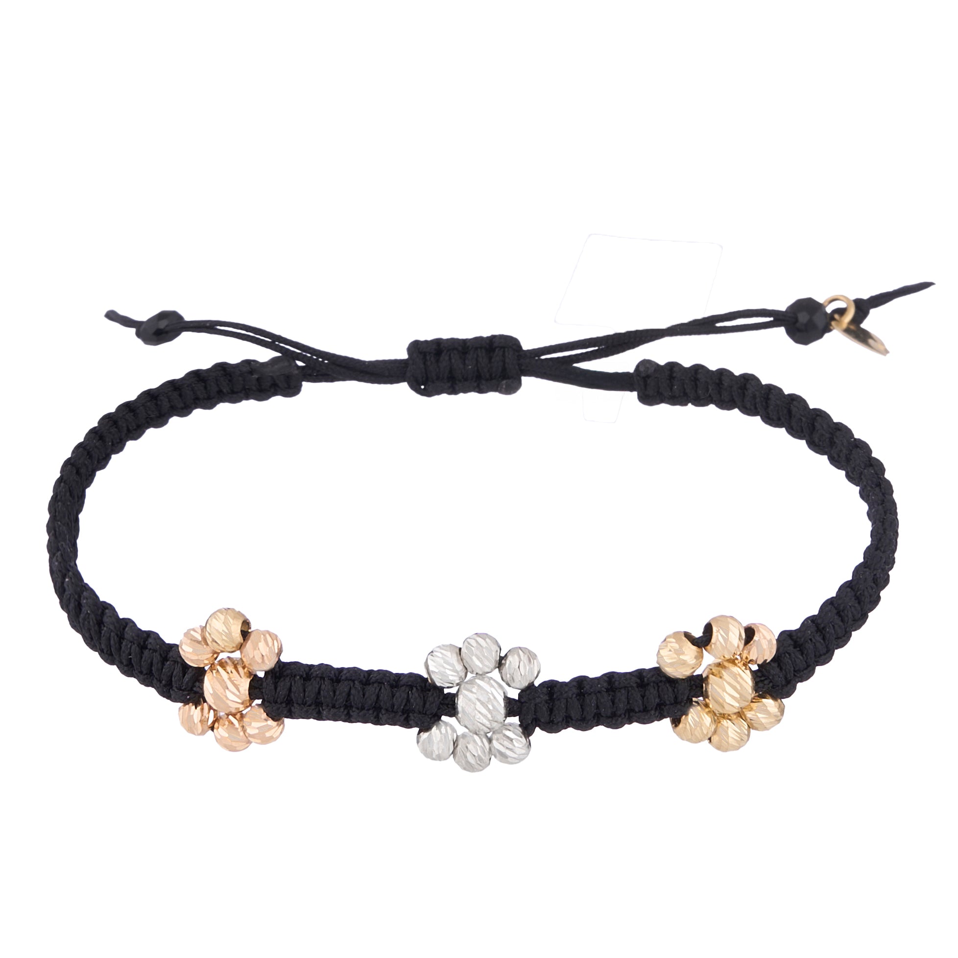 18K Gold Beads Trio Braided Bracelet