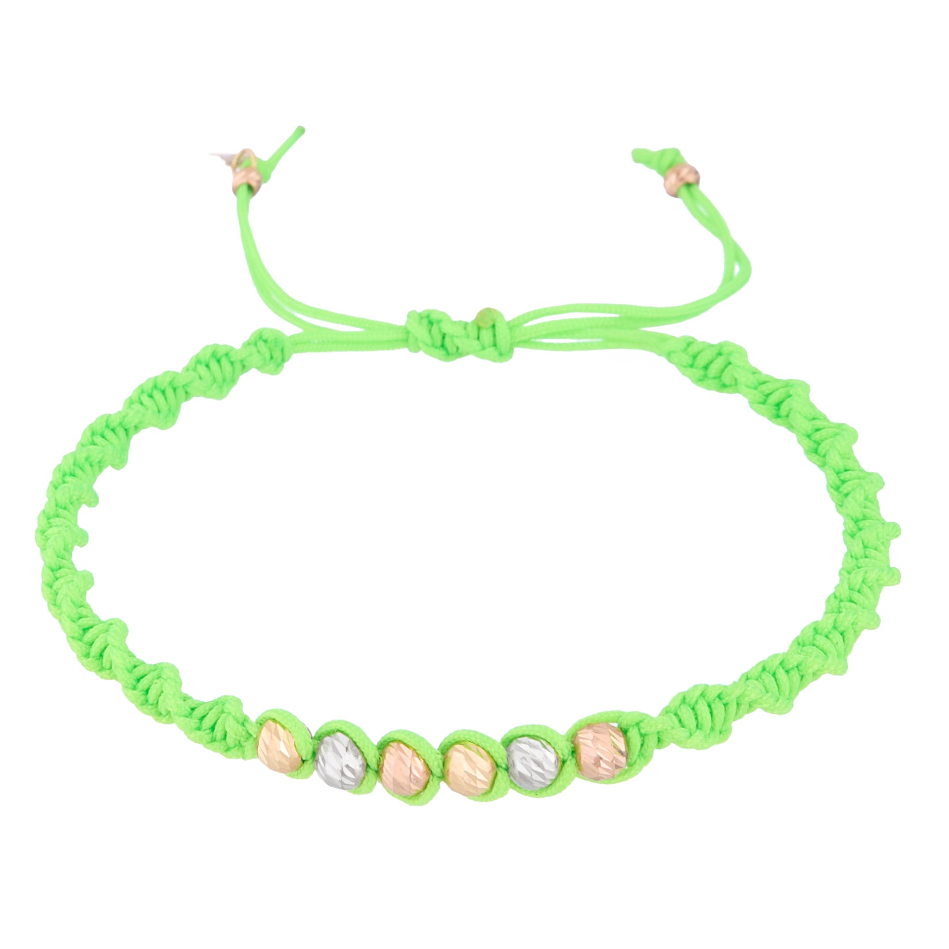 18K Gold Green Twisted Braided Bracelet