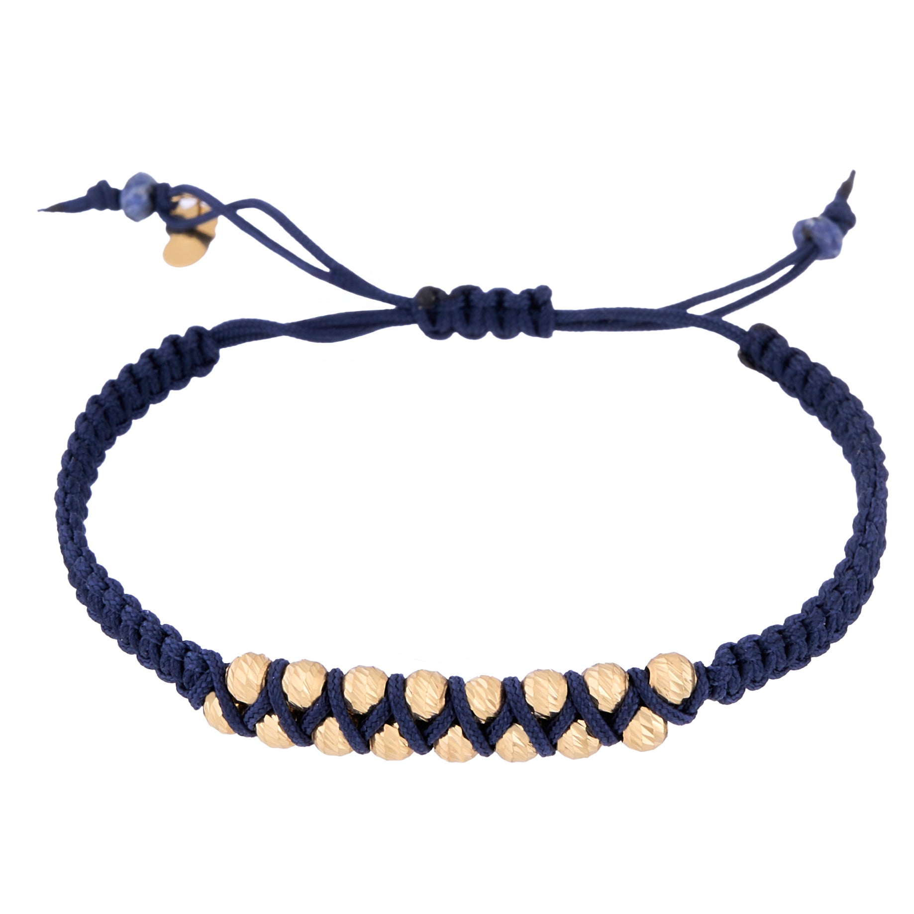 18K Gold Unity Navy Braided Bracelet
