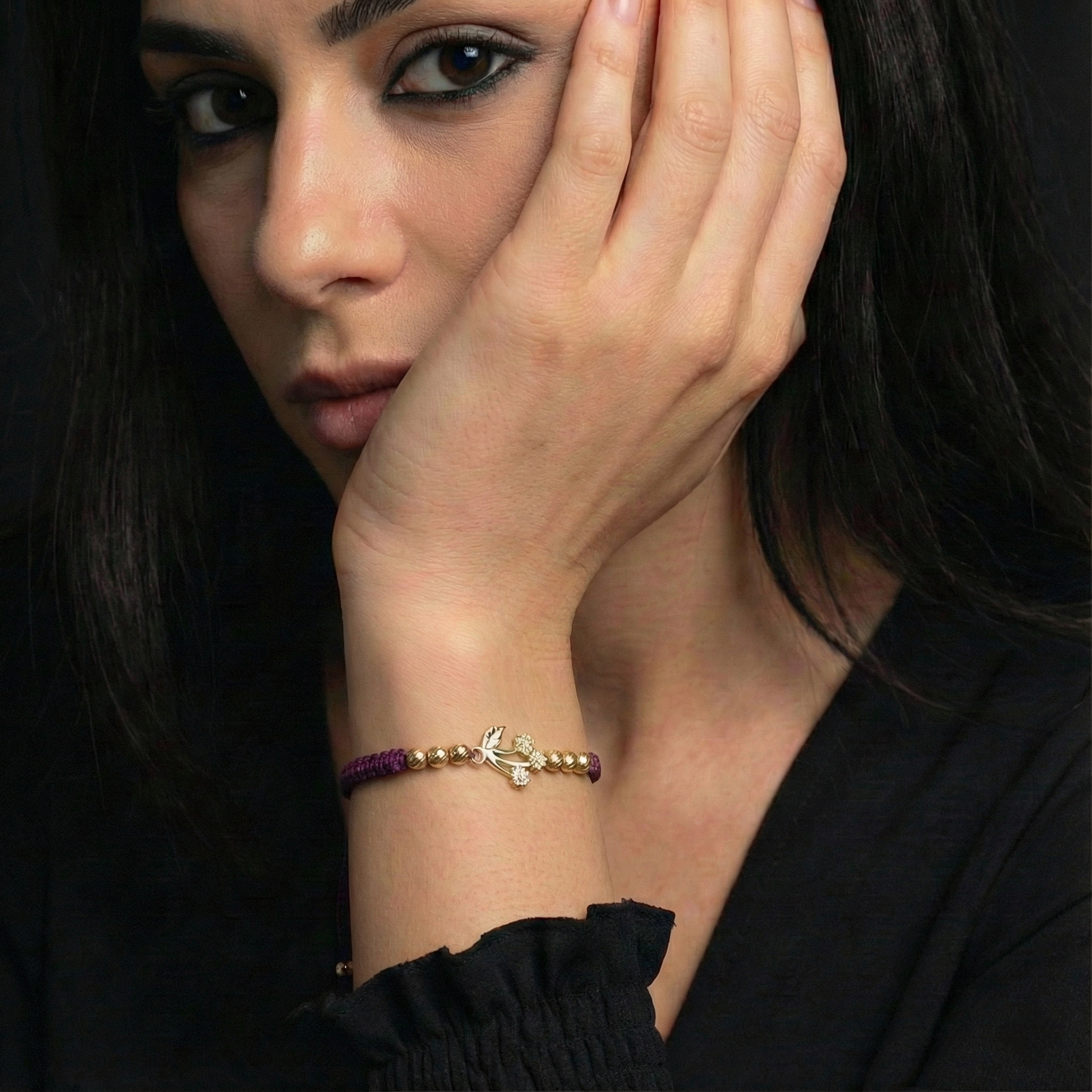 18K Gold Cherry Braided Bracelet