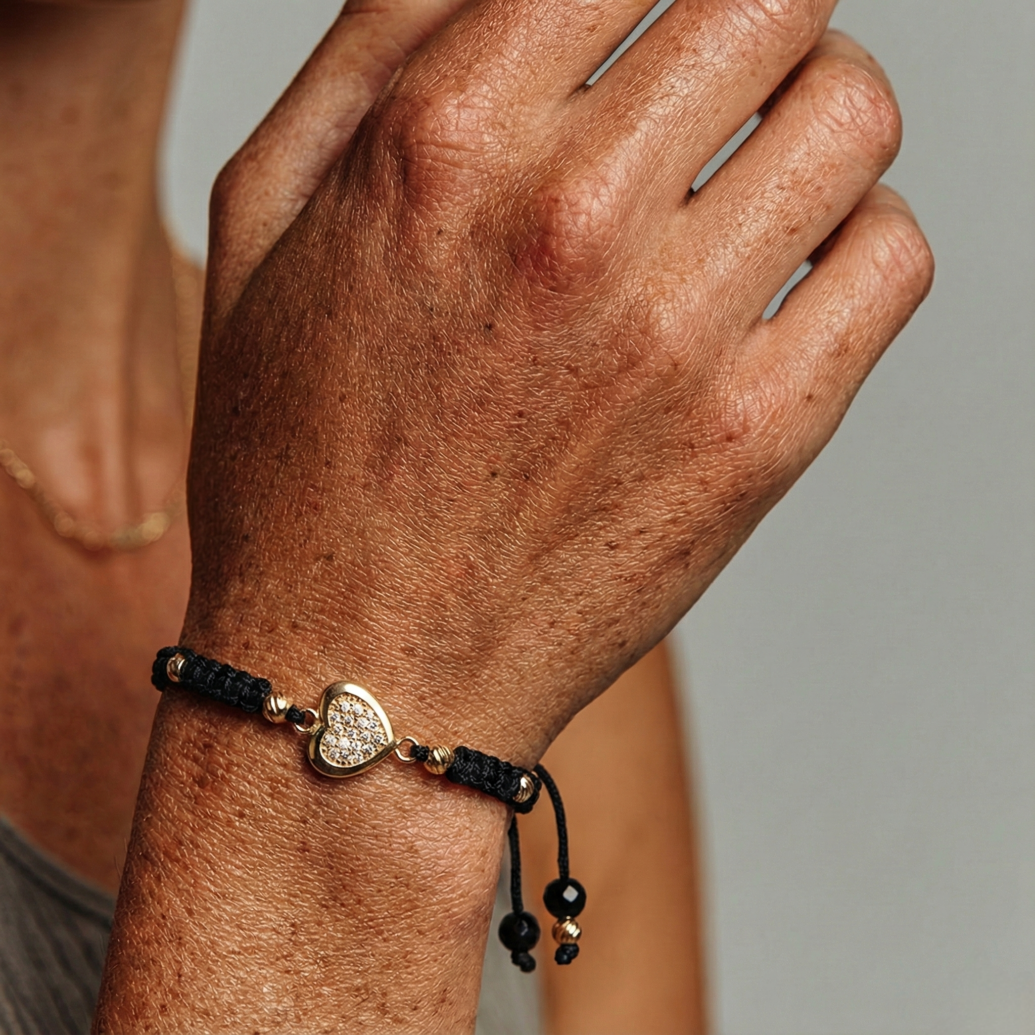 18K Gold Mini Heart Braided Bracelet