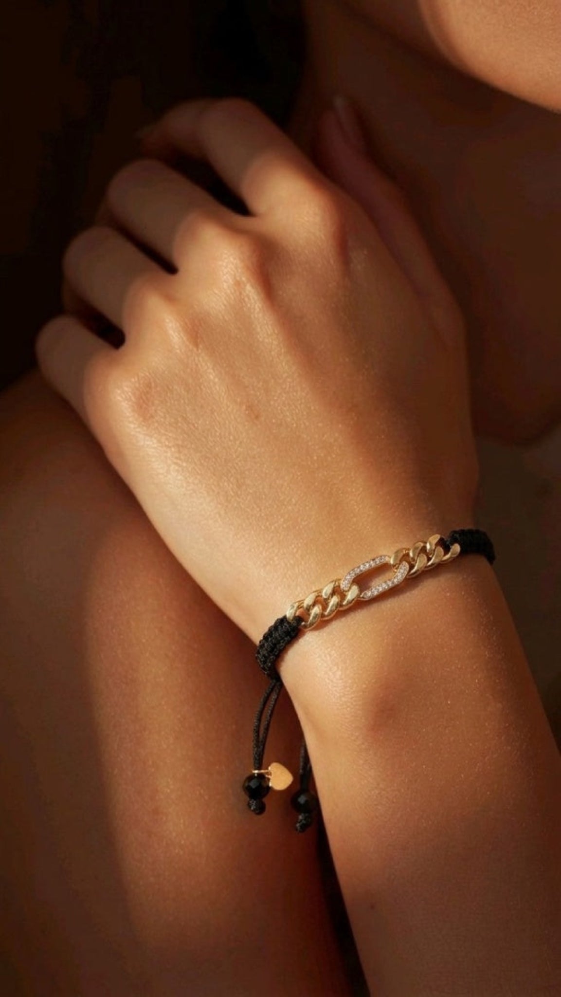 18K Gold Link Braided Bracelet