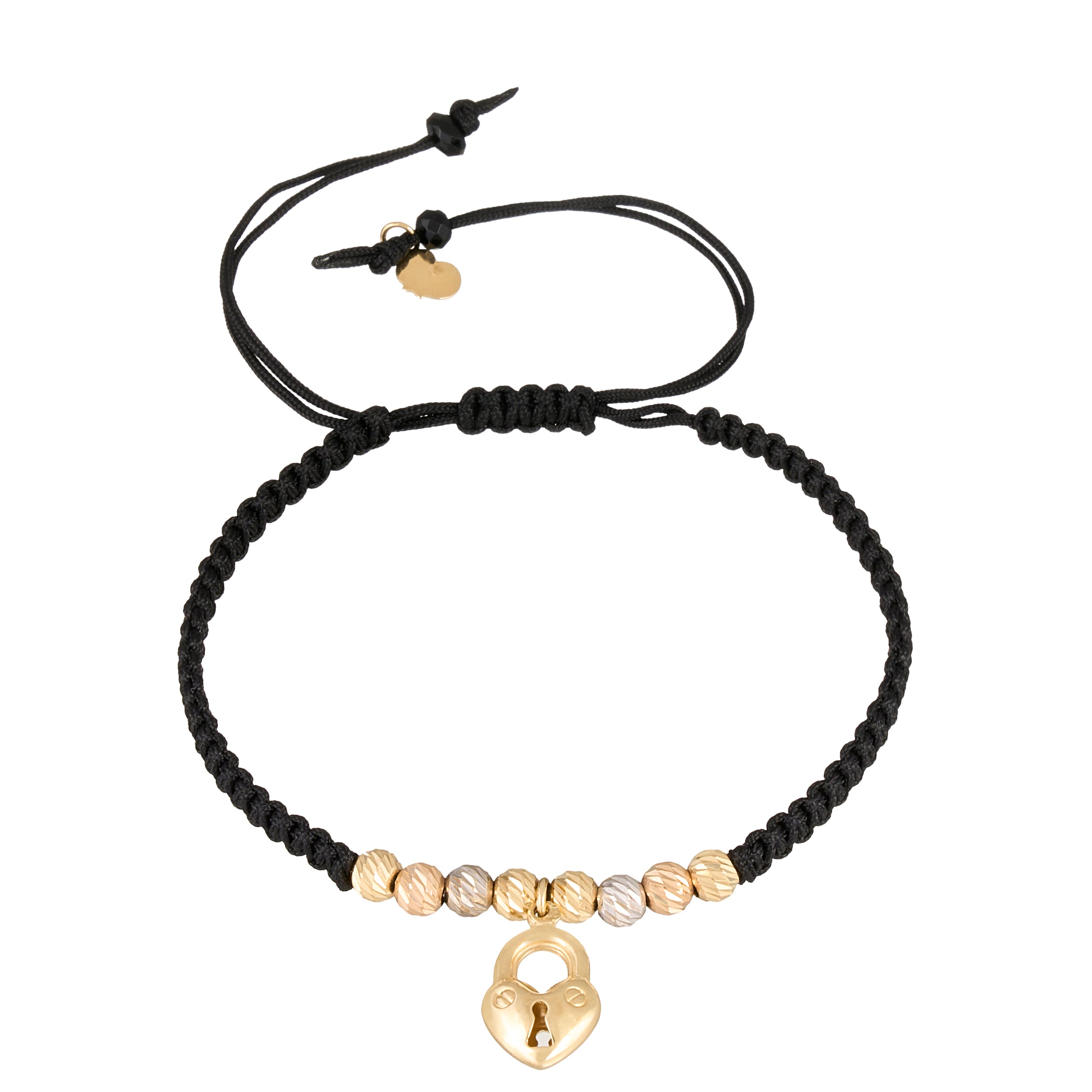 Heart Lock Braided Bracelet in 18K Gold