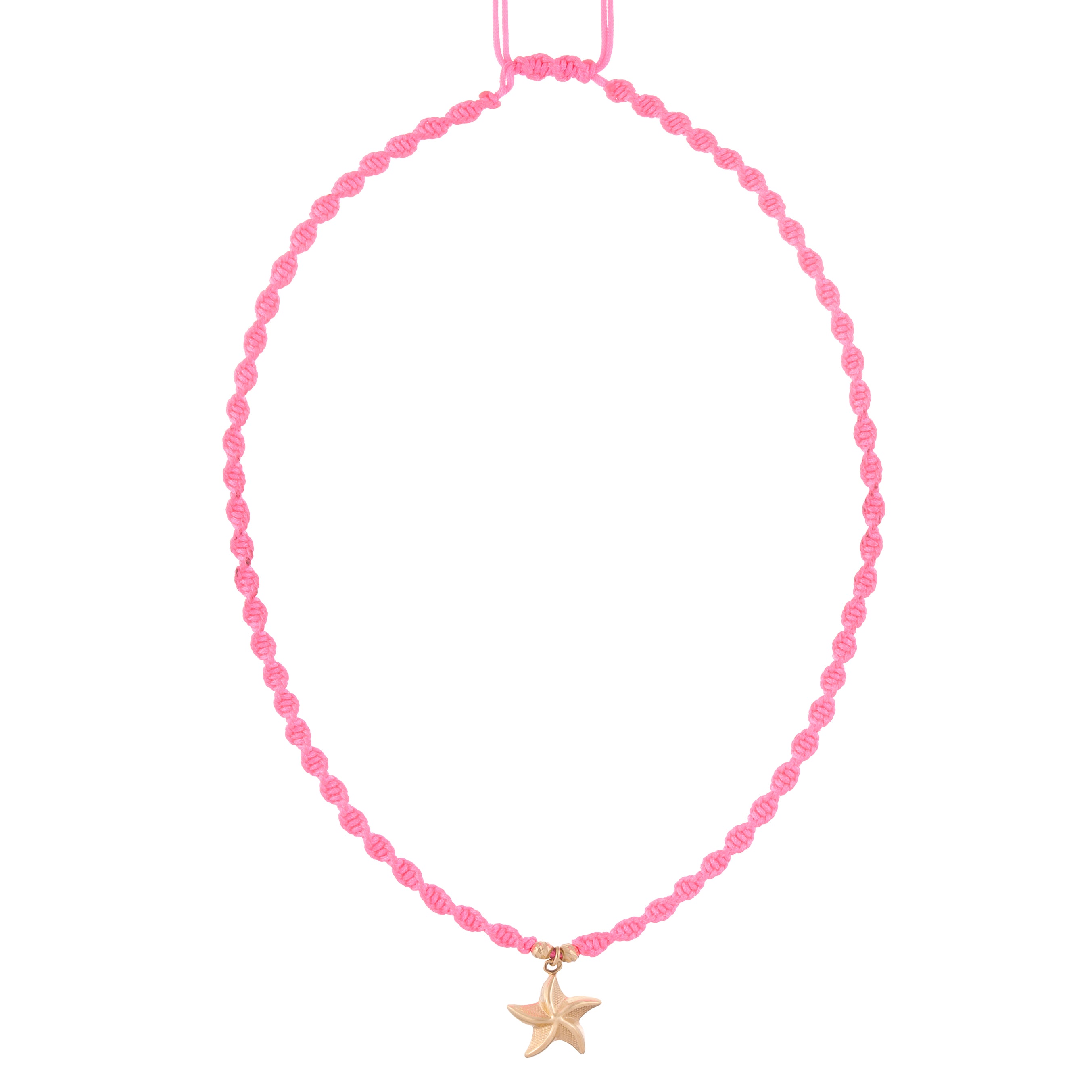 18K Gold Starfish Braided Necklace